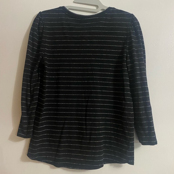 Stripe Puff Sleeve V-Neck Tee - Picture 5 of 6